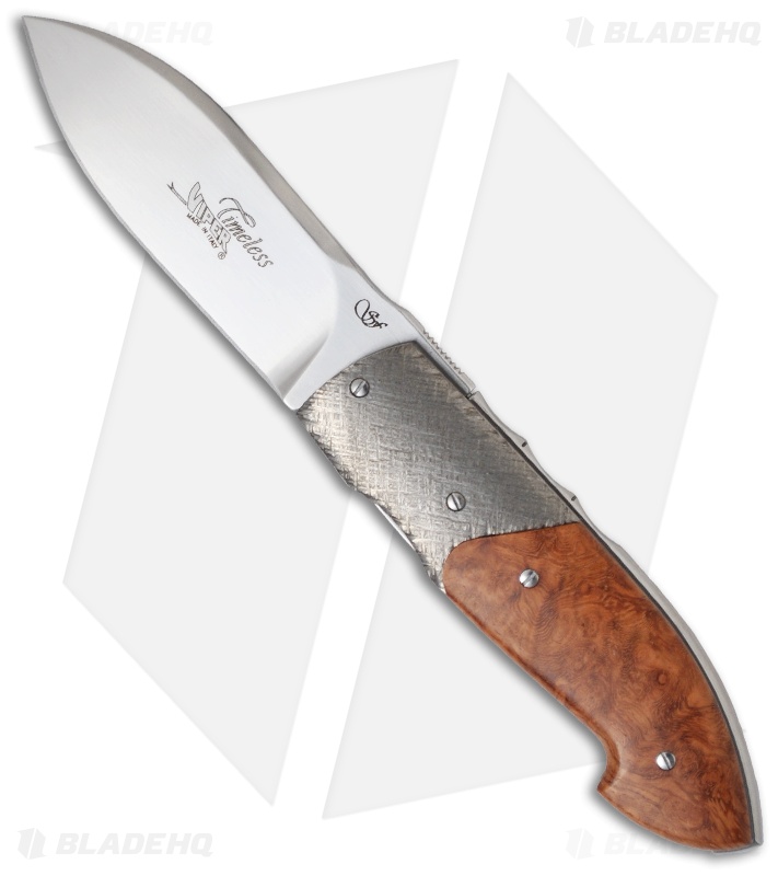 Viper Knives Timeless Titanium Folding Knife W Amboina Burl Wood