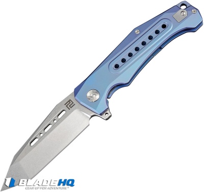 Artisan Cutlery Jungle Frame Lock Knife Blue Titanium (3.8" Stonewash)