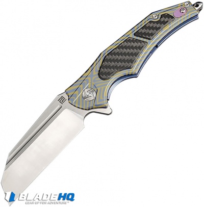 Artisan Cutlery Apache Frame Lock Knife Blue Stripe Ti/CF (3.5" Satin S35VN)