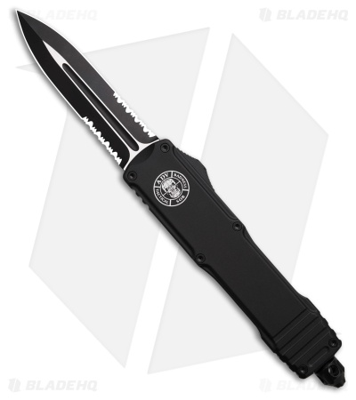 ADV Backup Tactical Stinger OTF Automatic Knife Black Al (3.6" Black Serr)
