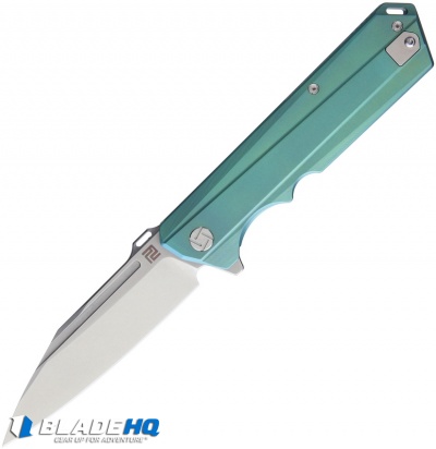 Artisan Cutlery Littoral Frame Lock Knife Green Titanium (3.75