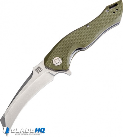 Artisan Cutlery Eagle Liner Lock Knife OD Green G-10 (3.46" Stonewash D2)