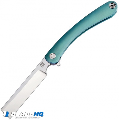 Artisan Cutlery Small Orthodox Frame Lock Knife Green (2.75" Satin Bohler M390)