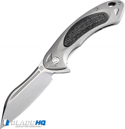 Artisan Cutlery Eterno Liner Lock Knife Gray Ti/CF (3.54" Satin S35VN)