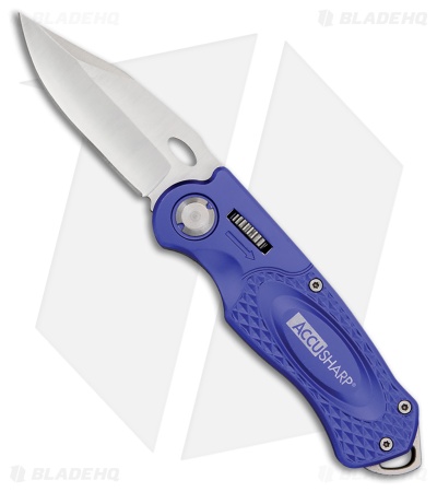 AccuSharp Wheel Lock Sport Knife Blue Aluminum (2.5" Satin)