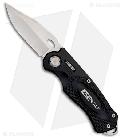 AccuSharp Wheel Lock Sport Knife Black Aluminum (2.5" Satin)
