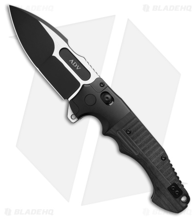 AdV Tactical Bull Shark G2 Crossbar Lock Knife Black Ti/Black G-10 (4