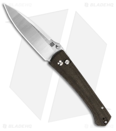 Artisan Cutlery Andromeda Button Lock Knife OD Green Micarta (3.4" Sand Polish)