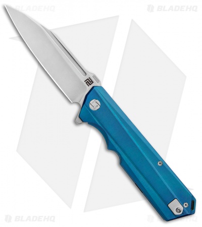 Artisan Cutlery Littoral Frame Lock Knife Blue Titanium (3.75" Stonewash)