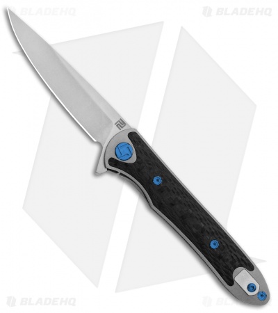 Artisan Cutlery Shark Liner Lock Knife CF/Titanium (3" Stonewash) *DISC*