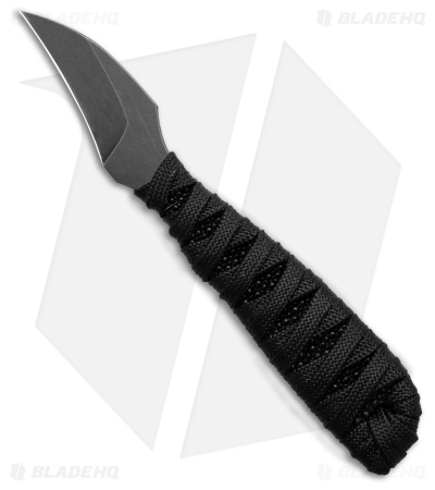 Auxiliary Manufacturing Tsume Fixed Blade Knife Black Cord (1.5" Black SW)