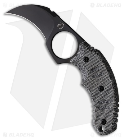 Bastinelli Creations Ligament Karambit Fixed Blade Knife Black Micarta (2" PVD)