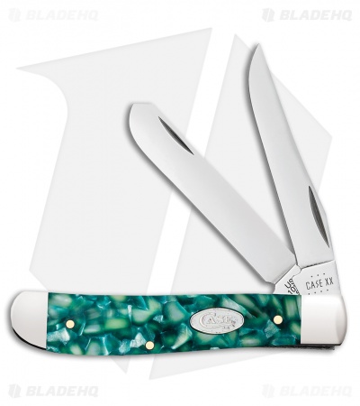 Case Mini Trapper Knife 3.5" SparXX Smooth Green Kirinite (10207 SS) 71381