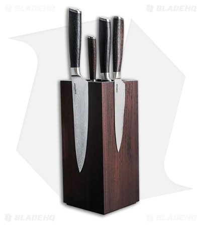 Boker Boker Master Blade Damasteel Kitchen Knife Set Brown Wood Handle