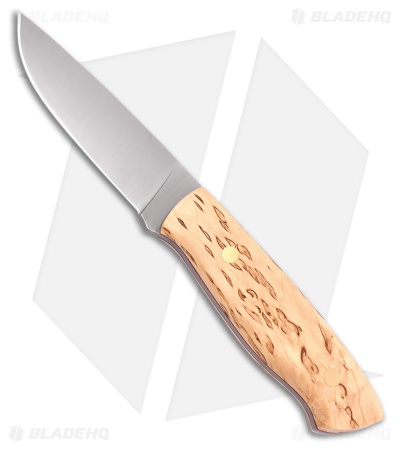 Brisa Knives Trapper 95 Fixed Blade Knife Curly Birch Wood (3.75