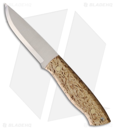Brisa Knives Trapper 95 Scandi Fixed Blade Knife Curly Birch (3.75