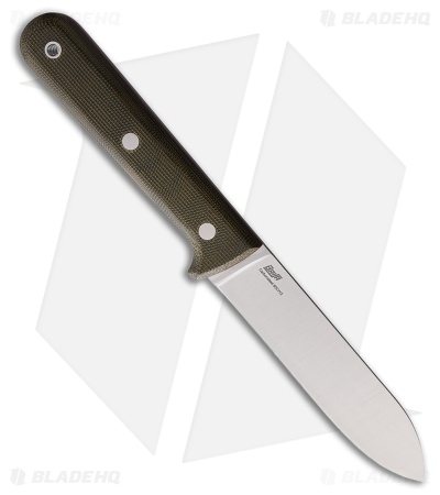 Brisa Knives Kephart 115 Fixed Blade Knife Green Micarta (4.5" Satin)
