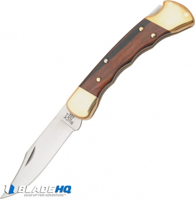 Buck 110 Folding Hunter Finger Grooved Knife Ebony (3.75" Satin) 0110BRSFG