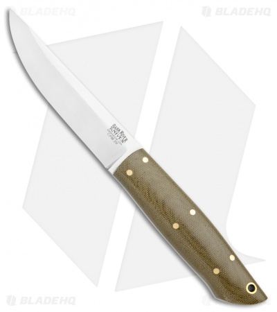 Bark River Puukko Fixed Blade Knife Green Canvas Micarta (4.375