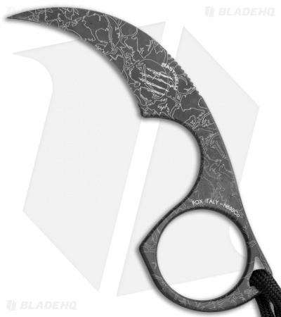 Bastinelli Diagnostic Karambit Fixed Blade Neck Knife PVD Skulls (1.5")