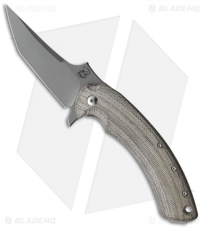 Bastinelli Creations Gecko Frame Lock Knife Gray Ti/Canvas Micarta (3.35" SW)