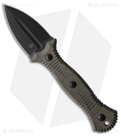 Bastinelli Creations Telum Fixed Blade Knife Green Micarta (2.5" Black SW)
