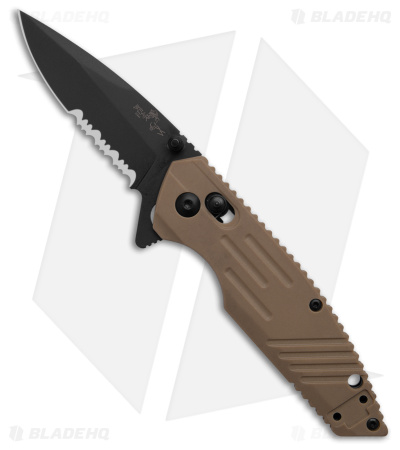 Bear & Son Rancor Black Slide Lock Knife Tan Zytel (2.8" Black Serr)