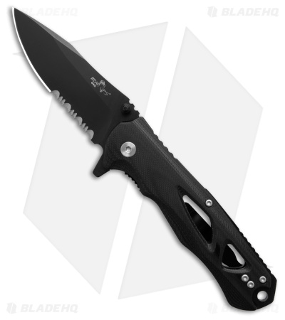 Bear & Son Liner Lock Knife G-10 Black (4.5" Black Serrated) MC-400-B4-BS35SR