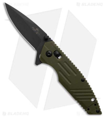 Bear & Son Rancor Black Slide Lock Knife OD Green Zytel (2.8" Black)