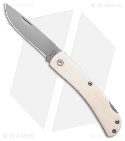Bear & Son Small Lockback White Smooth Bone (2.8" Satin)