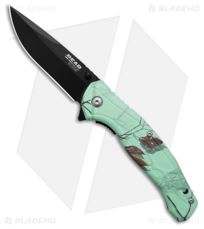 Bear Edge Brisk 2.0  Knife Realtree Edge Teal Camo Zytel (3.5" Black)