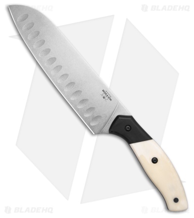 Bear & Son White Smooth Bone Professional Santoku Knife (7.125