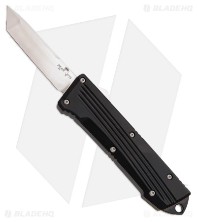 Bear OPS Double Clutch IV Tanto D/A OTF Auto Knife Black Aluminum (2.5
