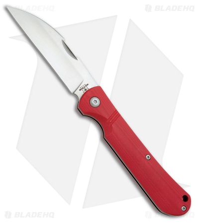 Bear & Son Wharncliffe Slip Joint Knife Red G-10 (3.25" Satin)