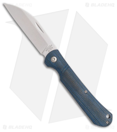 Bear & Son Wharncliffe Slip Joint Knife Blue Jean Micarta (3.25" Satin)