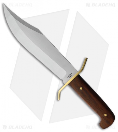 Bear & Son 12" Cocobola Gold Rush Bowie Fixed Blade Knife (7.4" Satin)