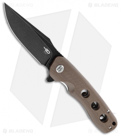 Bestech Knives Arctic Liner Lock Knife Brown G-10 (3.5" Black) BG33D-2