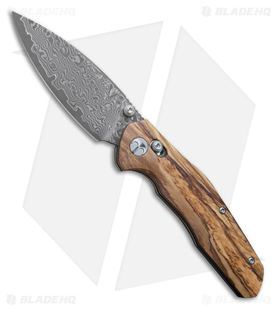 Bestechman Ronan Bar Lock Knife Olive Wood (3.25" Damascus)