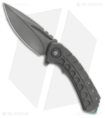 Bestech Knives Buwaya Frame Lock Knife Gray Sculpted Titanium (3.5" SW M390)