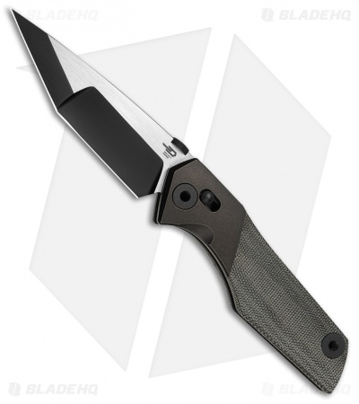 Bestech Knives Cetus Bar Lock Knife Black Ti + Black Micarta (3.94" Two-Tone)