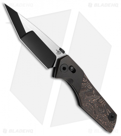 Bestech Knives Cetus Bar Lock Knife Black Ti + Black /Bronze CF (3.94" Two-Tone)