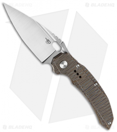 Bestech Knives Exploit Frame Lock Knife Tiger Stripe Ti. (3.5" Satin) BT2005D