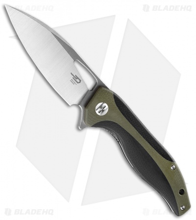 Bestech Knives Komodo Liner Lock Knife Black / Green G-10 (3.5" Satin) BG26A