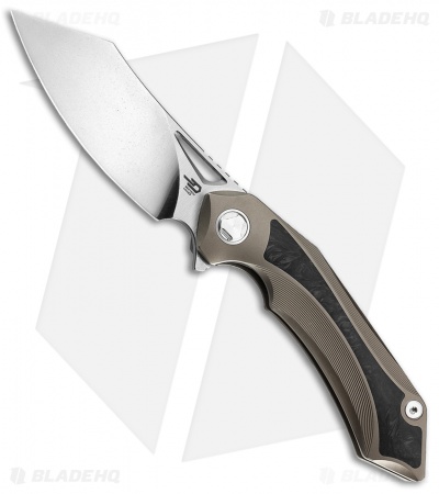 Bestech Knives Kasta Frame Lock Knife Bronze Ti (3.5" Stonewash M390)
