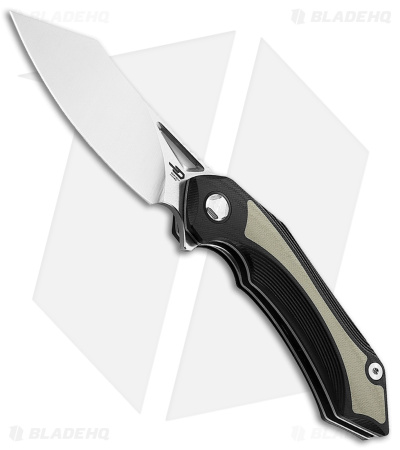 Bestech Knives Kasta Liner Lock Knife Black/Tan G-10 (3.5" Satin/SW) BG45B