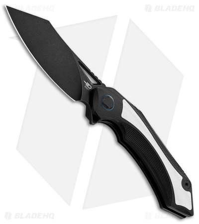 Bestech Knives Kasta Liner Lock Knife Black/White G-10 (3.5" Black) BG45D