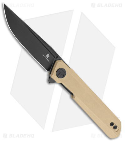 Bestechman Mini Dundee Liner Lock Knife Khaki Tan G-10 (2.9" Black)
