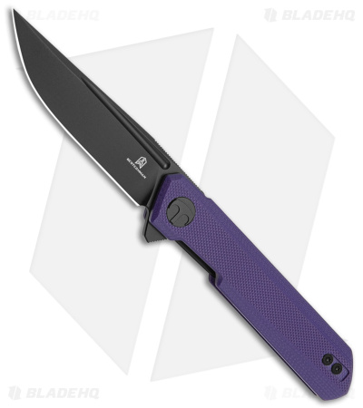 Bestechman Mini Dundee Liner Lock Knife Purple G-10 (2.9" Black)
