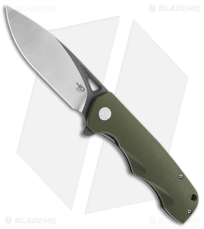 Bestech Knives Airstream Liner Lock Knife OD Green G-10 (3.75" Two-Tone D2)