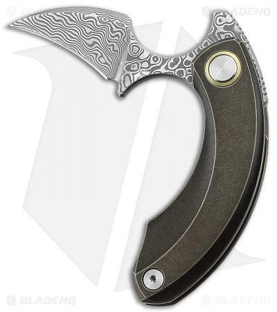 Bestech Knives STRELIT Frame Lock Knife Bronze Titanium SW (2.2" Damascus)